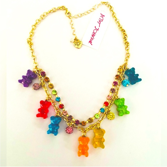 Betsey Johnson Rainbow Gummy Bear Fireball Necklace NWT - Picture 4 of 8